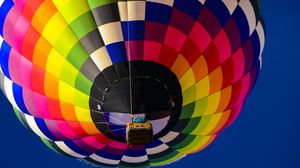 Preview wallpaper air balloon, basket, bottom view, bright