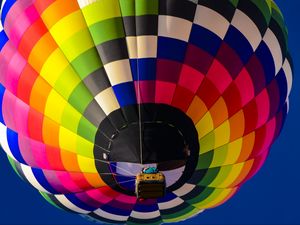 Preview wallpaper air balloon, basket, bottom view, bright