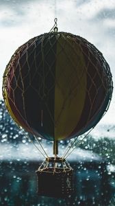 Preview wallpaper air balloon, glass, toy, mesh, drops