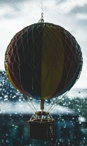 Preview wallpaper air balloon, glass, toy, mesh, drops