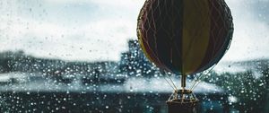 Preview wallpaper air balloon, glass, toy, mesh, drops