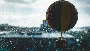 Preview wallpaper air balloon, glass, toy, mesh, drops