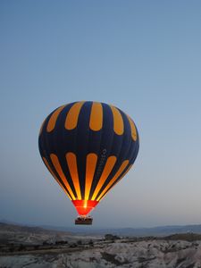 Preview wallpaper air balloon, night, hill