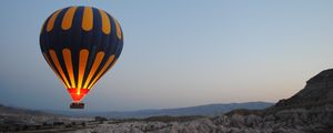 Preview wallpaper air balloon, night, hill