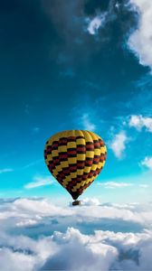 Preview wallpaper air balloon, sky, clouds, flight, height, motley