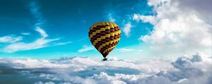 Preview wallpaper air balloon, sky, clouds, flight, height, motley