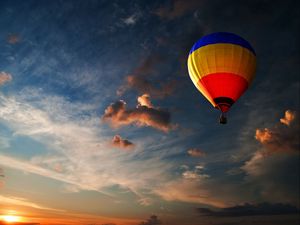 Preview wallpaper air balloon, sky, clouds, flight