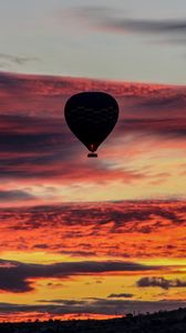 Preview wallpaper air balloon, sky, flight, sunset, clouds