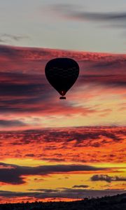 Preview wallpaper air balloon, sky, flight, sunset, clouds