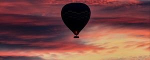 Preview wallpaper air balloon, sky, flight, sunset, clouds