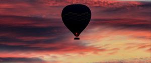 Preview wallpaper air balloon, sky, flight, sunset, clouds