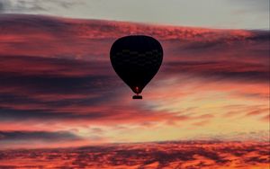 Preview wallpaper air balloon, sky, flight, sunset, clouds