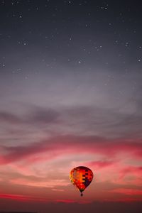 Preview wallpaper air balloon, sky, flight, clouds, sunset