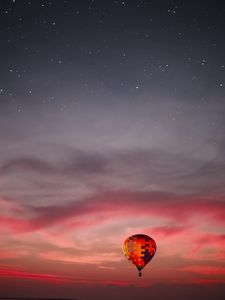 Preview wallpaper air balloon, sky, flight, clouds, sunset