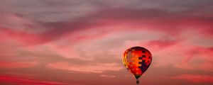 Preview wallpaper air balloon, sky, flight, clouds, sunset