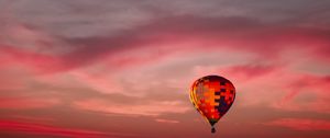 Preview wallpaper air balloon, sky, flight, clouds, sunset