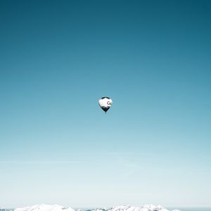 Preview wallpaper air balloon, sky, flight, mountains, height