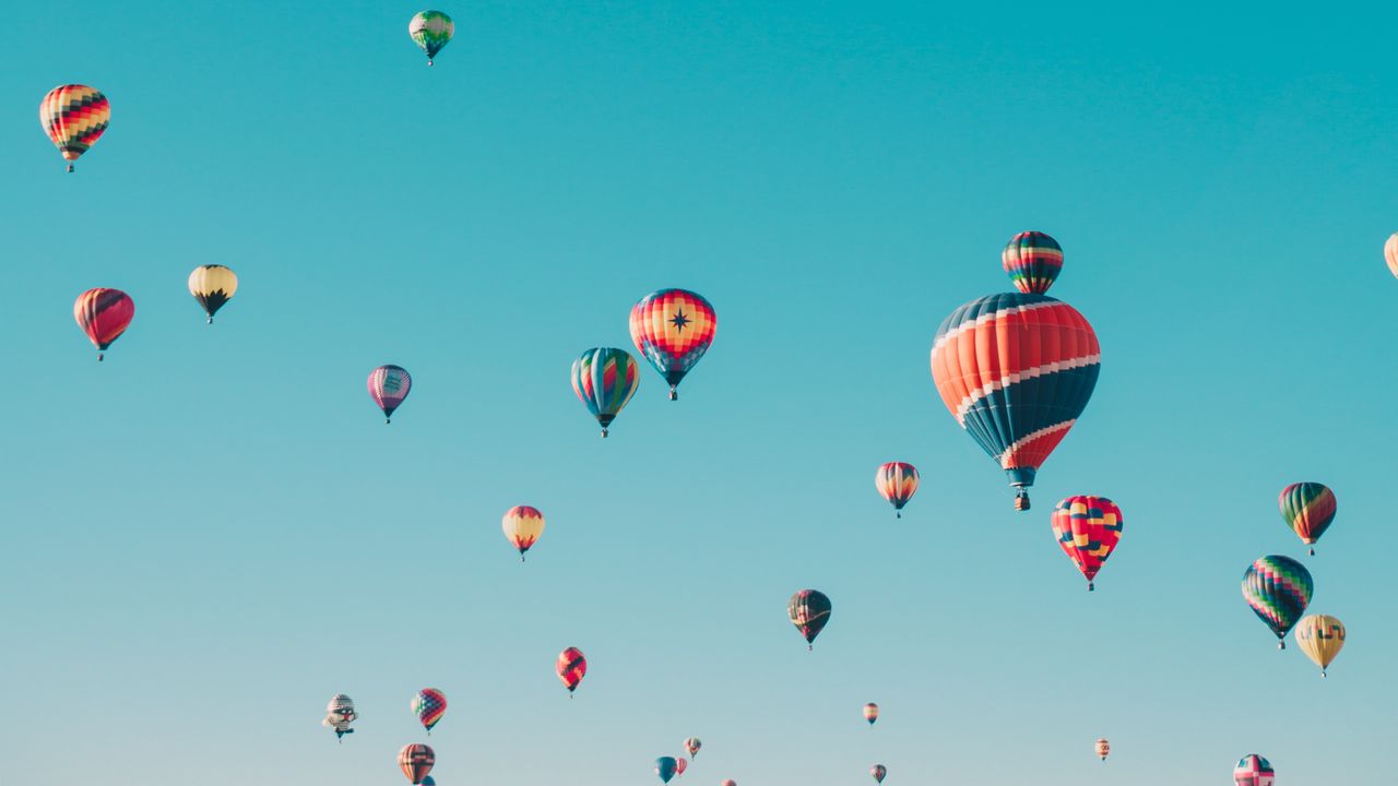 Wallpaper air balloons, aeronautics, flight, sky, colorful