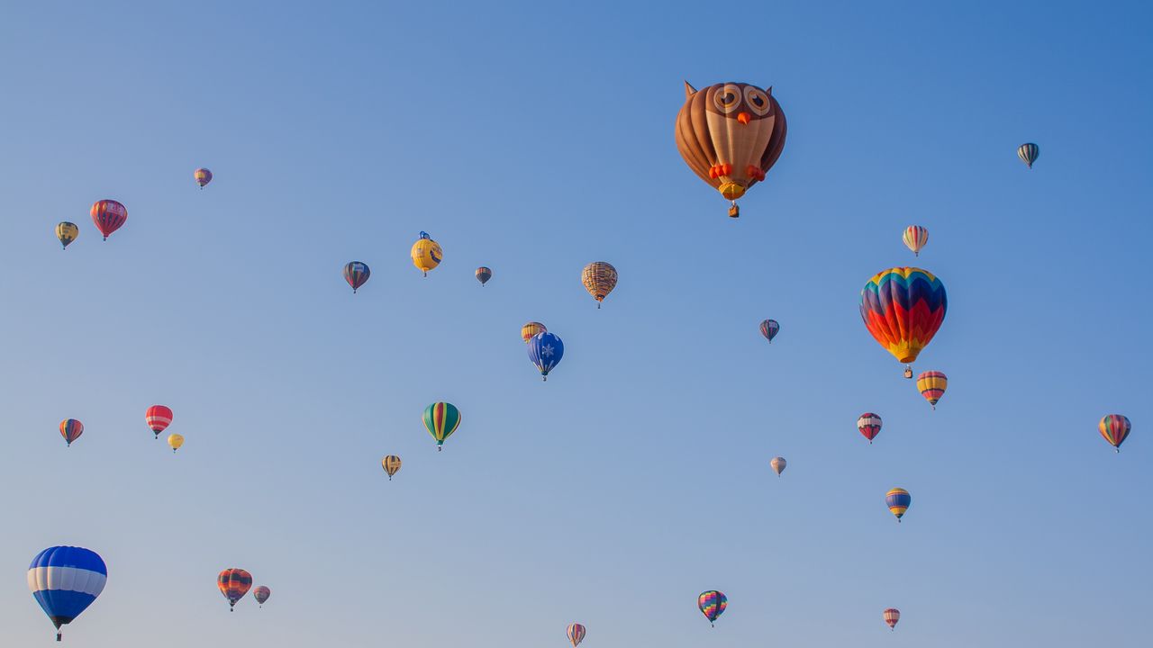 Wallpaper air balloons, flight, sky, owl