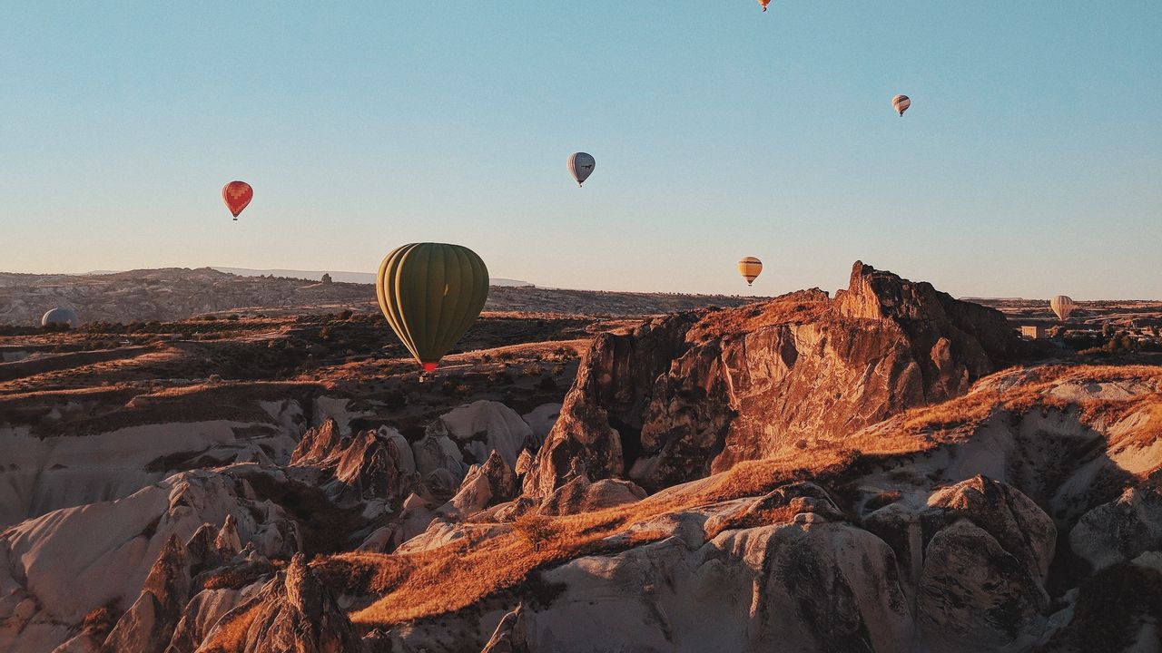 Wallpaper air balloons, mountains, flight, turkey