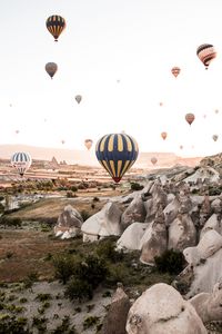 Preview wallpaper air balloons, rocks, mountains, aerial view, nature
