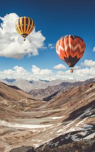 Preview wallpaper air balloons, sky, clouds, mountains