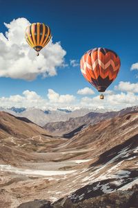 Preview wallpaper air balloons, sky, clouds, mountains