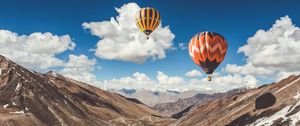 Preview wallpaper air balloons, sky, clouds, mountains