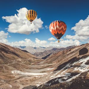 Preview wallpaper air balloons, sky, clouds, mountains