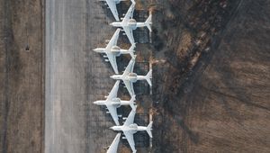 Preview wallpaper aircraft, aerial view, airport