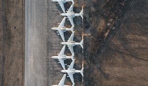 Preview wallpaper aircraft, aerial view, airport