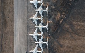 Preview wallpaper aircraft, aerial view, airport