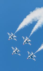 Preview wallpaper aircraft, airshow, trails, sky, flight