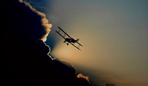 Preview wallpaper aircraft, flight, clouds, sky