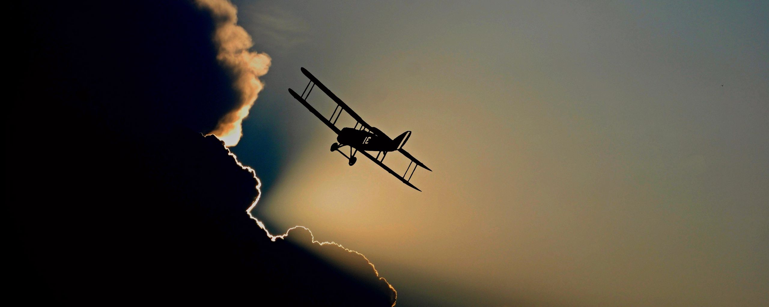 Download wallpaper 2560x1024 aircraft, flight, clouds, sky ultrawide