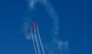 Preview wallpaper aircraft, flight, sky, minimalism, blue
