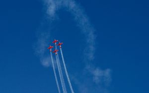Preview wallpaper aircraft, flight, sky, minimalism, blue