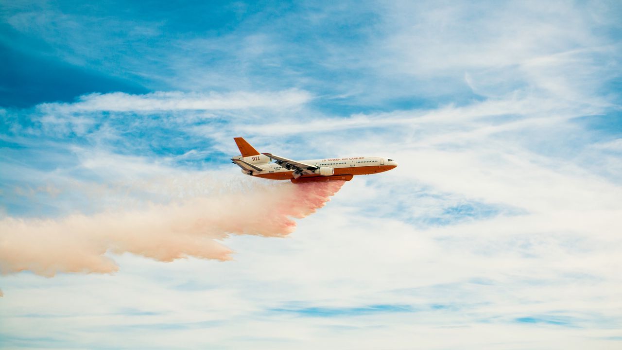 Wallpaper aircraft, sky, smoke, flying