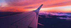 Preview wallpaper aircraft wing, sky, clouds