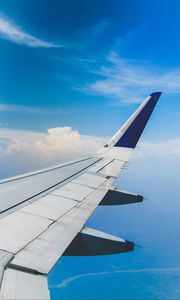 Preview wallpaper aircraft wing, top view, sky, flight