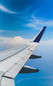 Preview wallpaper aircraft wing, top view, sky, flight