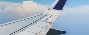 Preview wallpaper aircraft wing, top view, sky, flight
