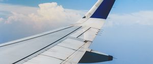 Preview wallpaper aircraft wing, top view, sky, flight