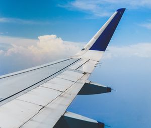 Preview wallpaper aircraft wing, top view, sky, flight