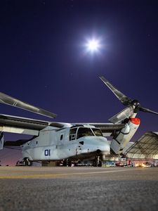 Preview wallpaper airfield, aircraft, night