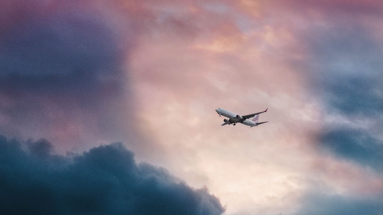 Wallpaper airplane, clouds, flight, sky