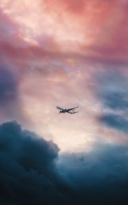 Preview wallpaper airplane, clouds, flight, sky