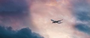 Preview wallpaper airplane, clouds, flight, sky