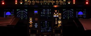 Preview wallpaper airplane, control panel, radars, backlight