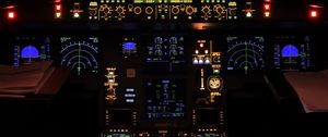 Preview wallpaper airplane, control panel, radars, backlight